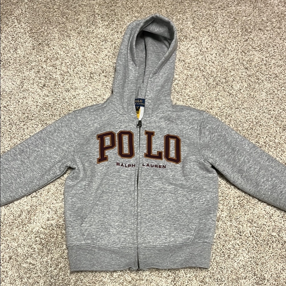Polo Ralph Lauren Gray Fleece Zip-Up Hoodie